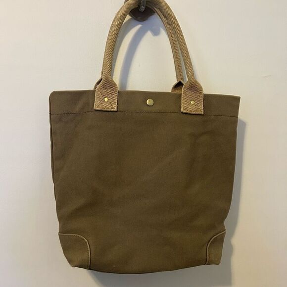 J. Crew Olive Green Canvas Tote canvas Bag boho gothic grunge army hippie camp - Picture 4 of 8